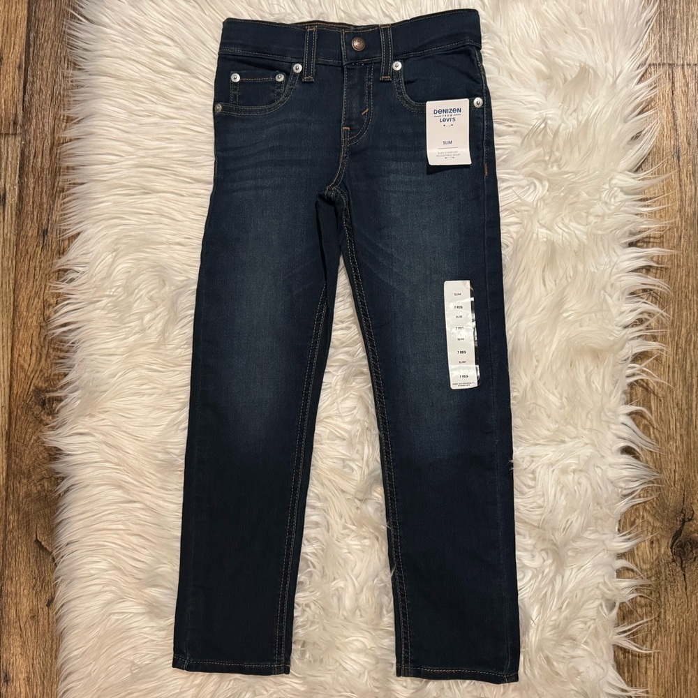 Denizen by Levi’s Boys 7 Slim Adjustable‎ Waist Dark Wash Jeans NWT